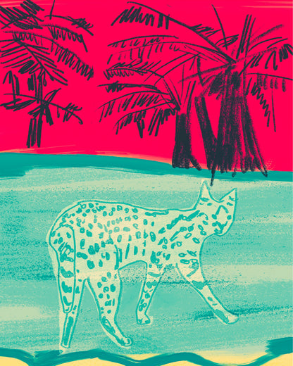 Tropical Cat Scene