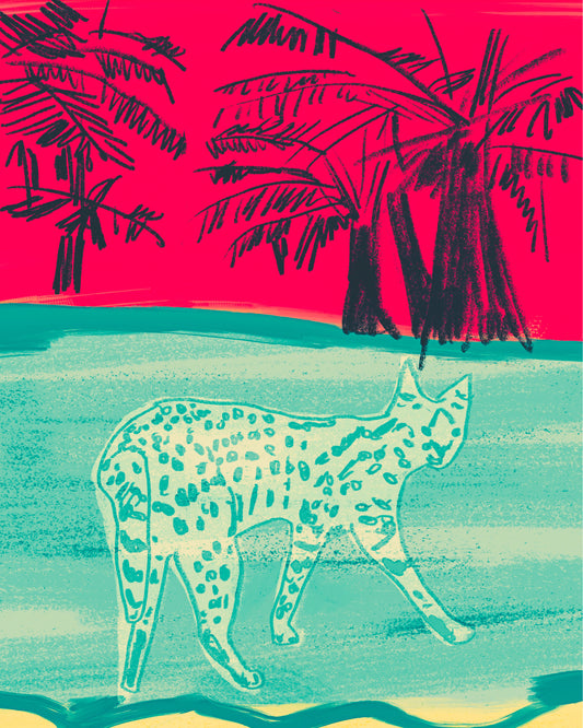Tropical Cat Scene