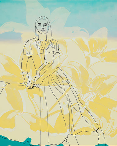 Yellow Floral Sketch
