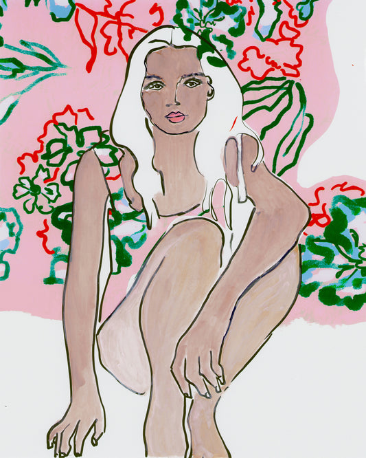 Seated Floral Woman