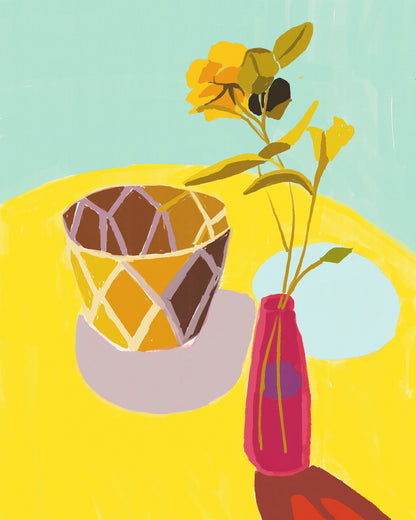 Yellow Still Life Vase