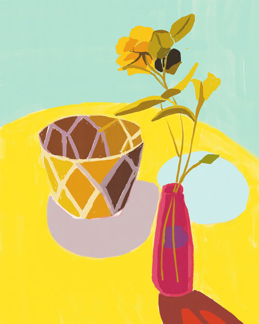 Yellow Still Life Vase