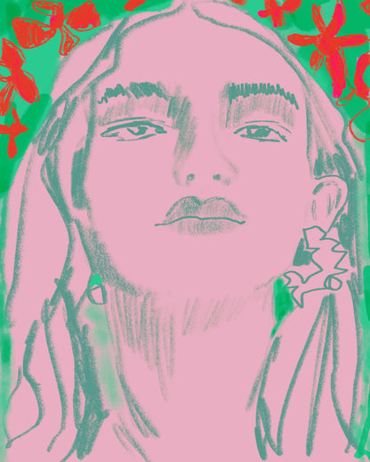 Pink Floral Portrait