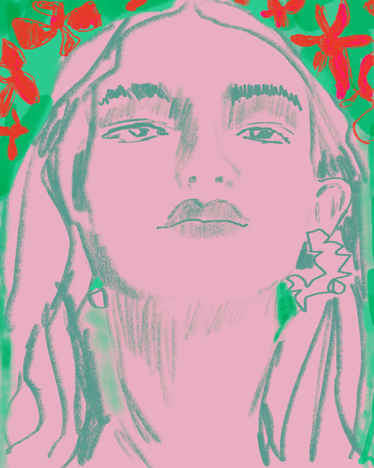 Pink Floral Portrait