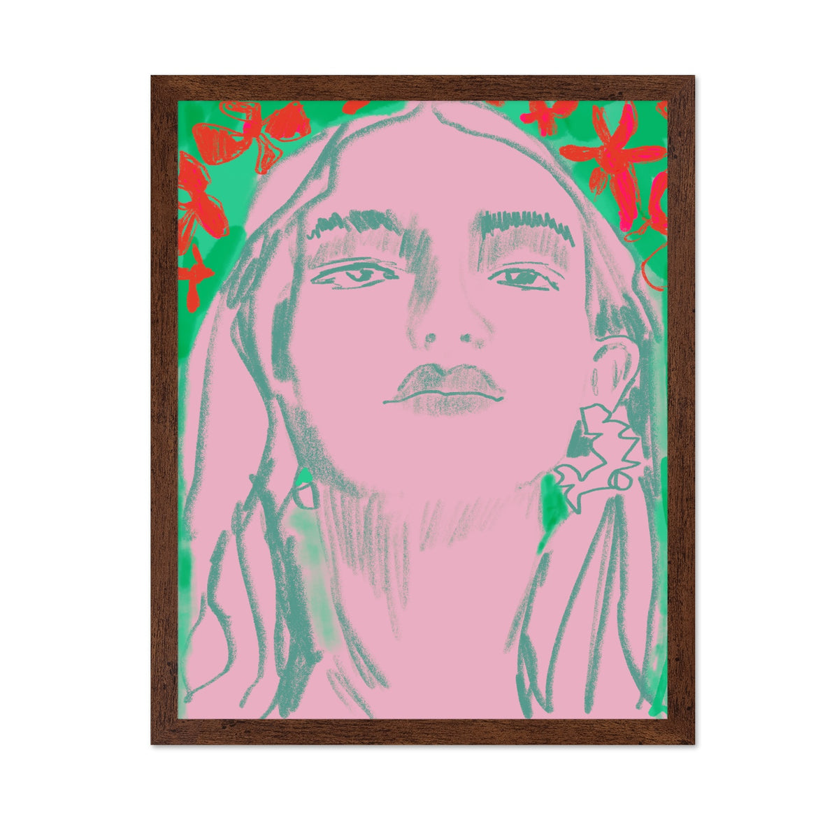 Pink Floral Portrait