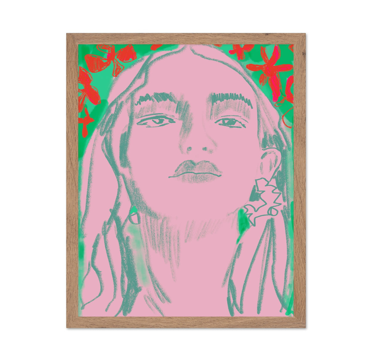 Pink Floral Portrait