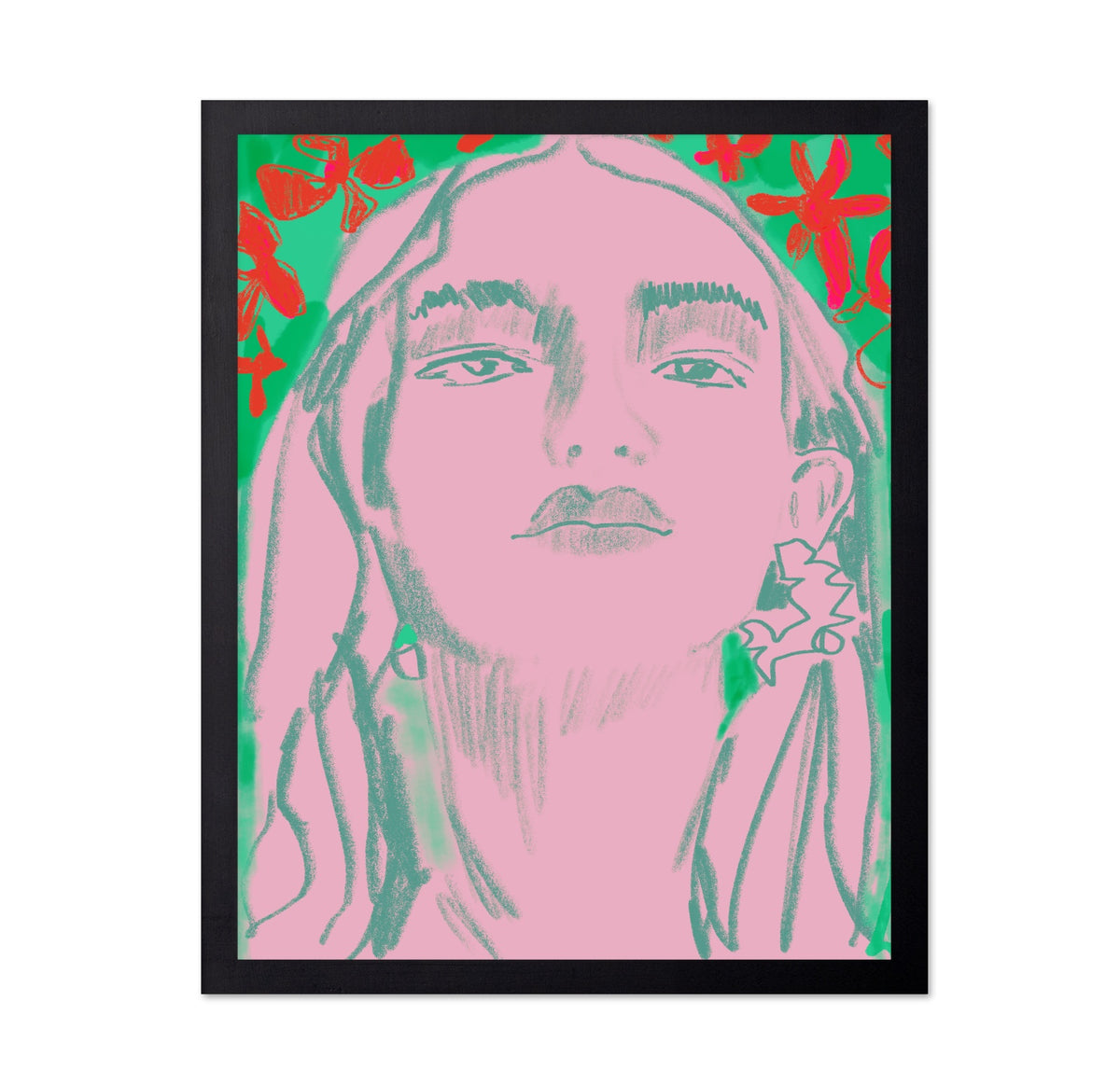 Pink Floral Portrait