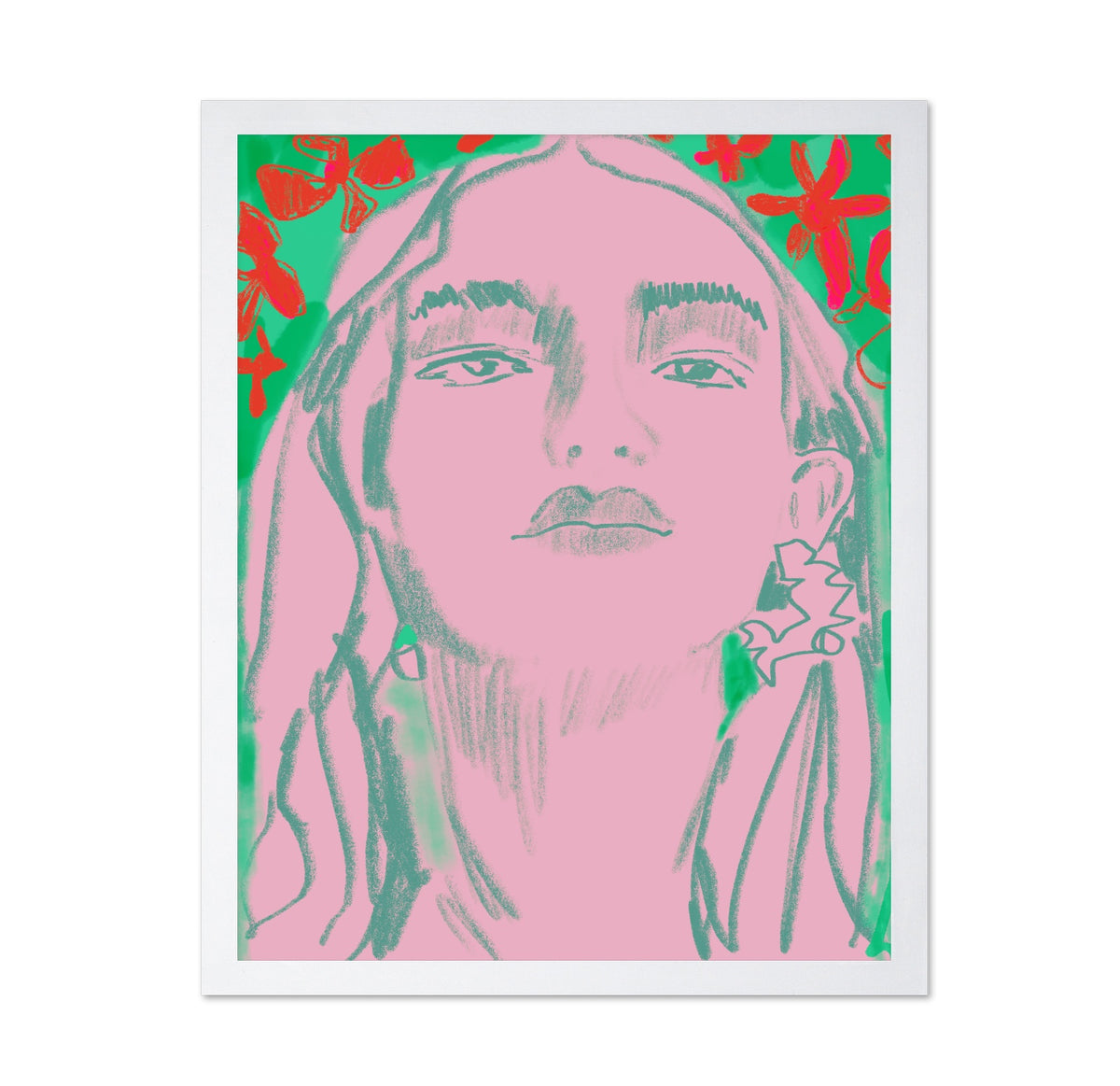 Pink Floral Portrait