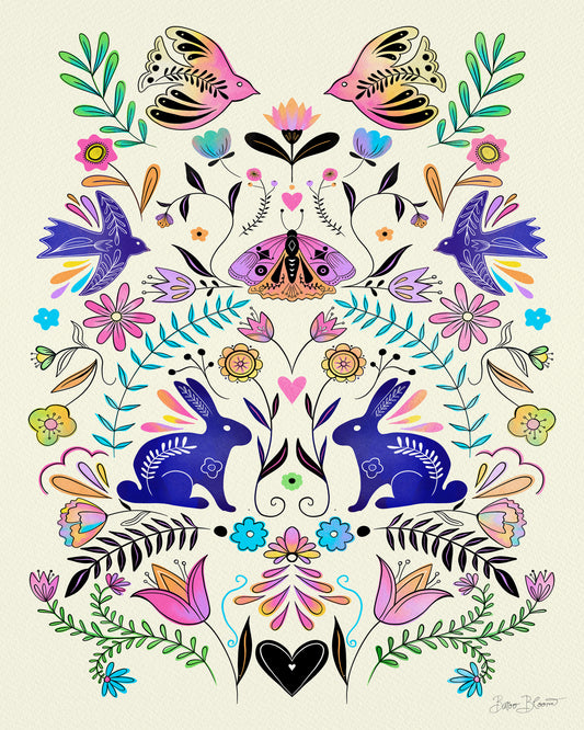 Folk Art Rabbits Garden