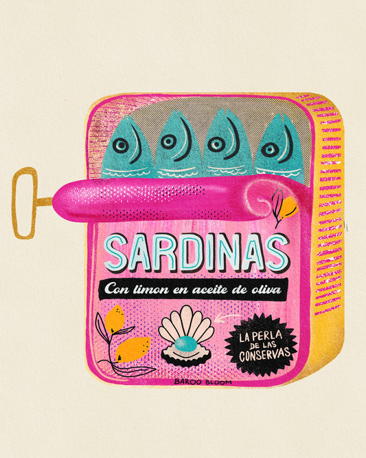 Sardine Tin Label Art