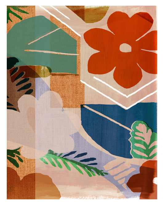 Tropical Abstract Floral Collage