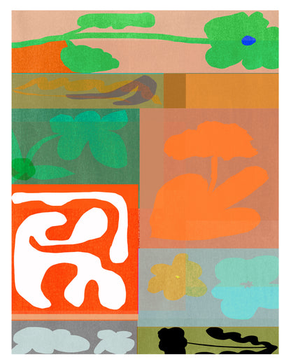 Abstract Floral Color Blocks