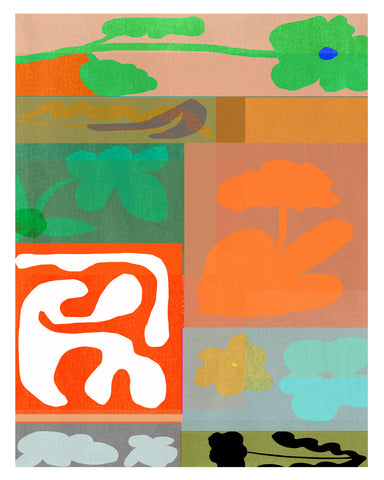 Abstract Floral Color Blocks
