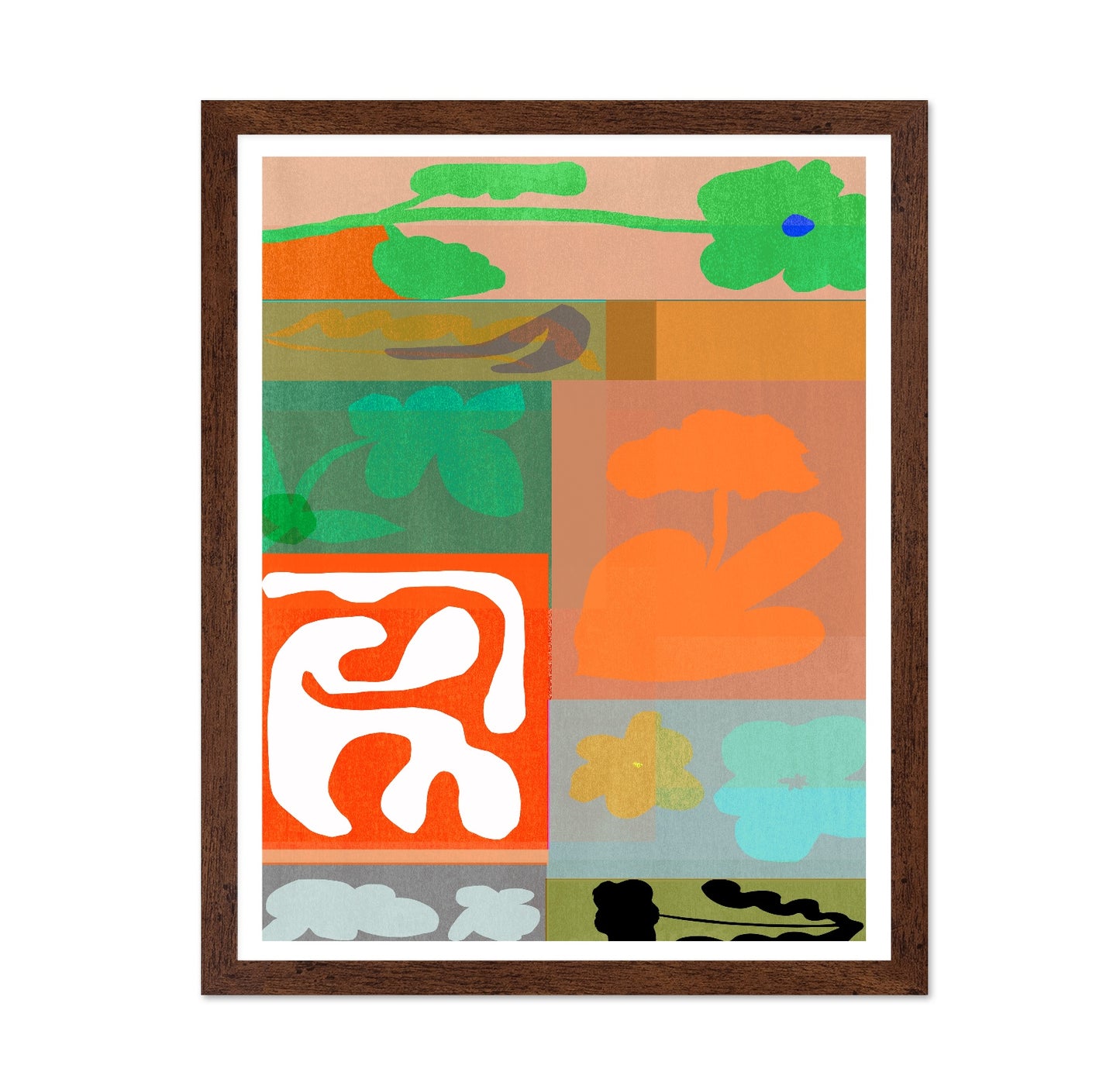 Abstract Floral Color Blocks