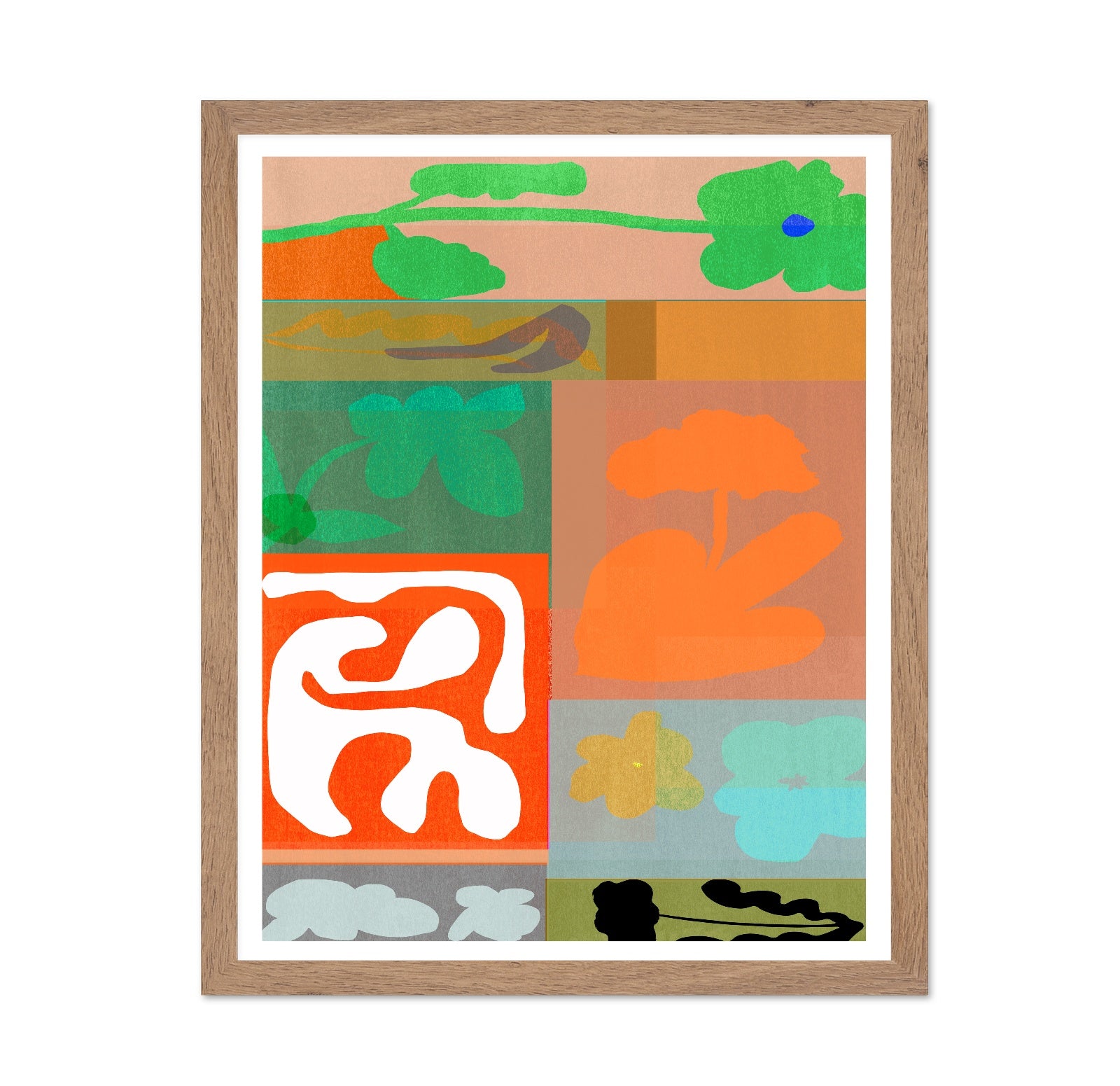 Abstract Floral Color Blocks