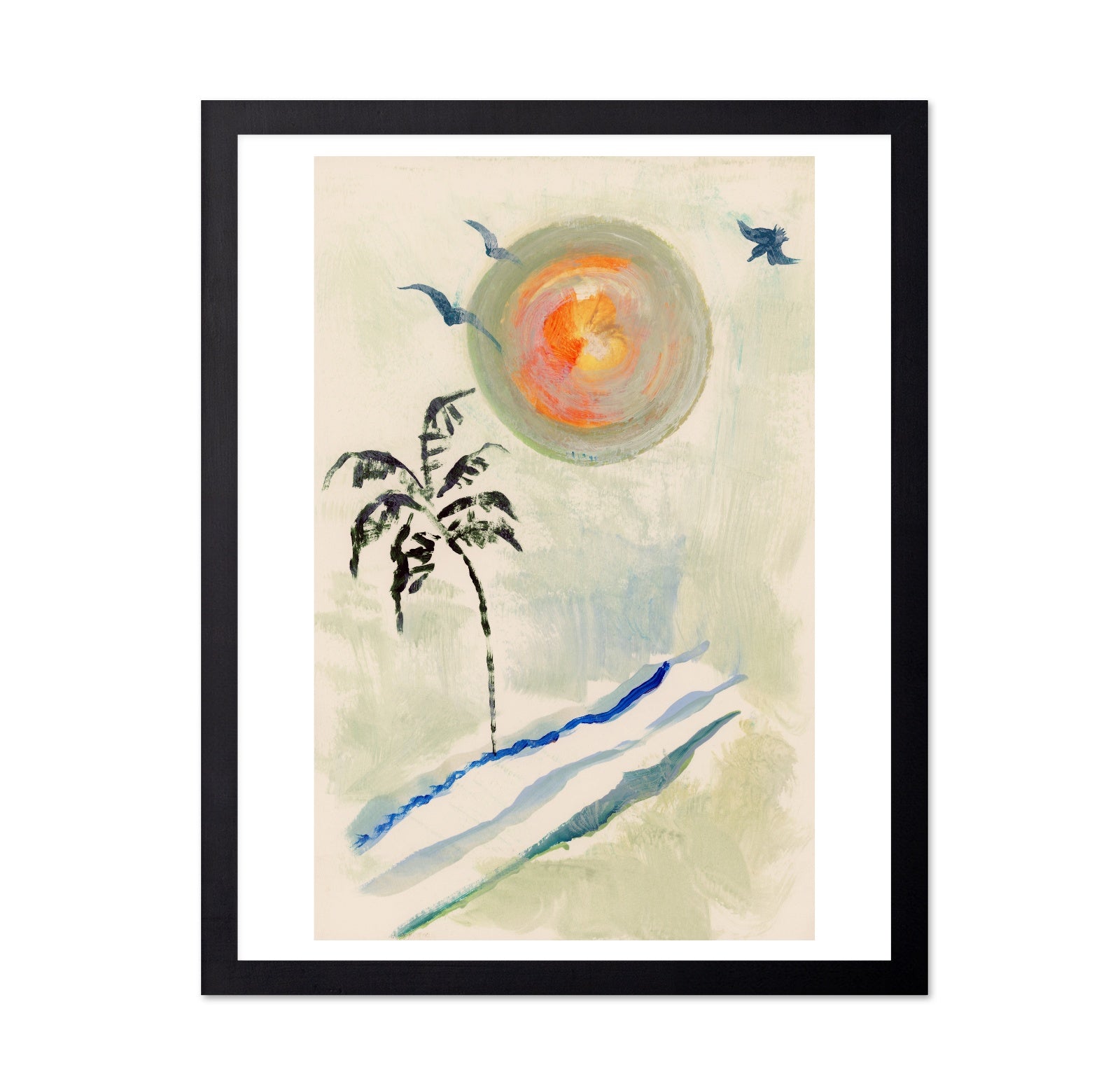 Abstract Tropical Sunset Palm