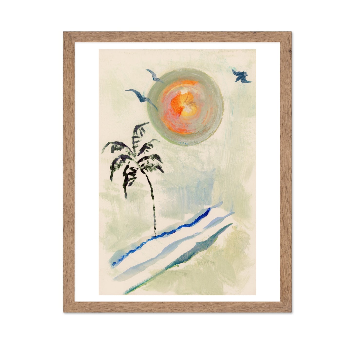 Abstract Tropical Sunset Palm