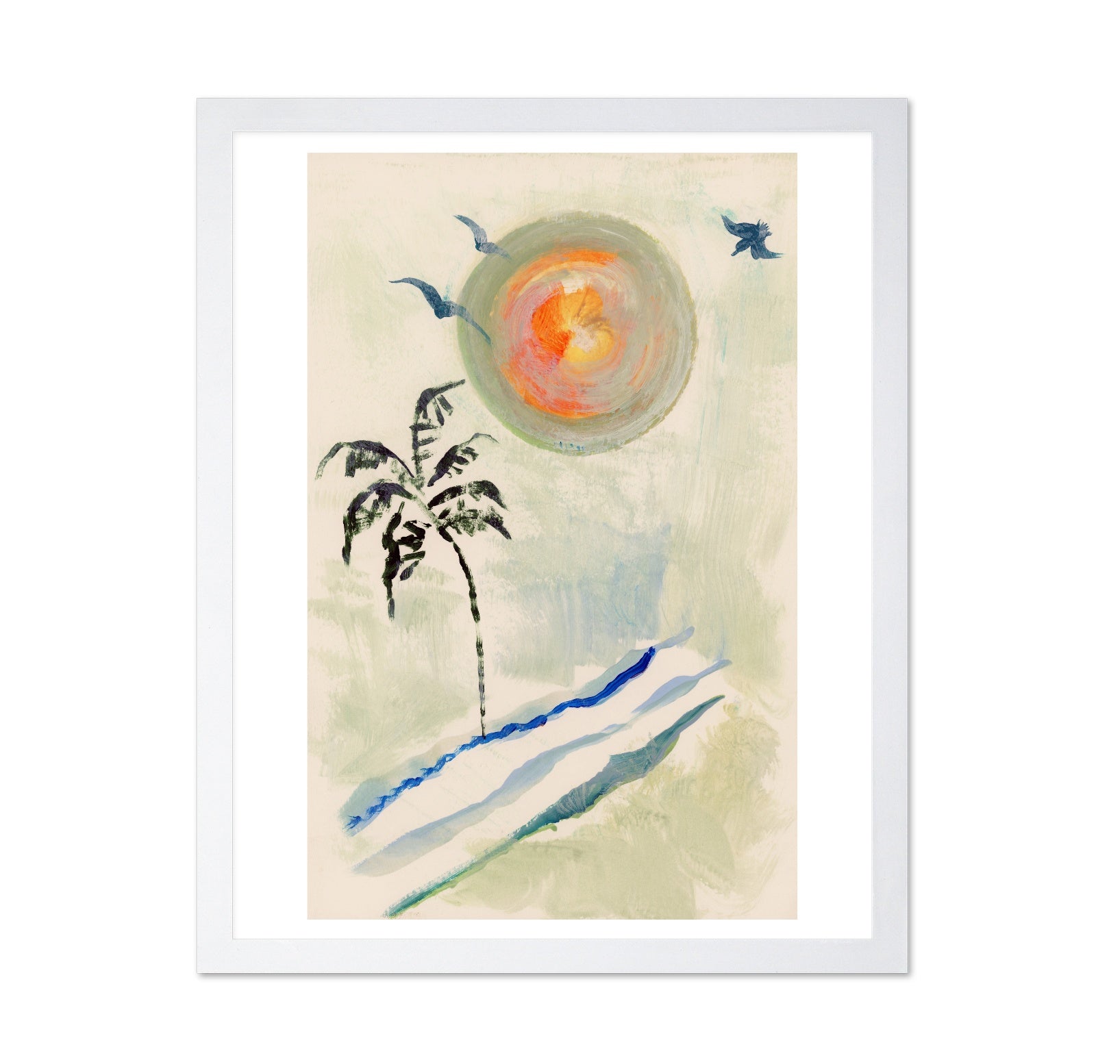 Abstract Tropical Sunset Palm