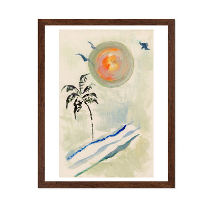 Abstract Tropical Sunset Palm
