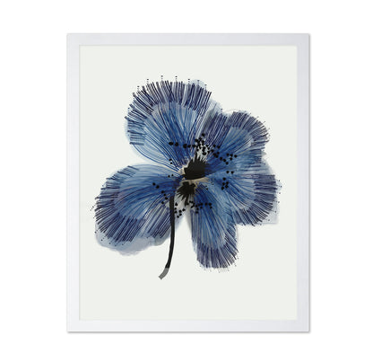 Blue Botanical Ink Flower