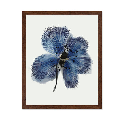 Blue Botanical Ink Flower