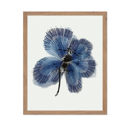 Blue Botanical Ink Flower
