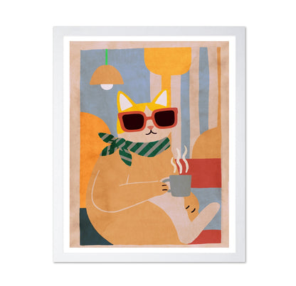 Stylish Cat Coffee Moment
