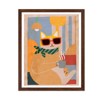 Stylish Cat Coffee Moment