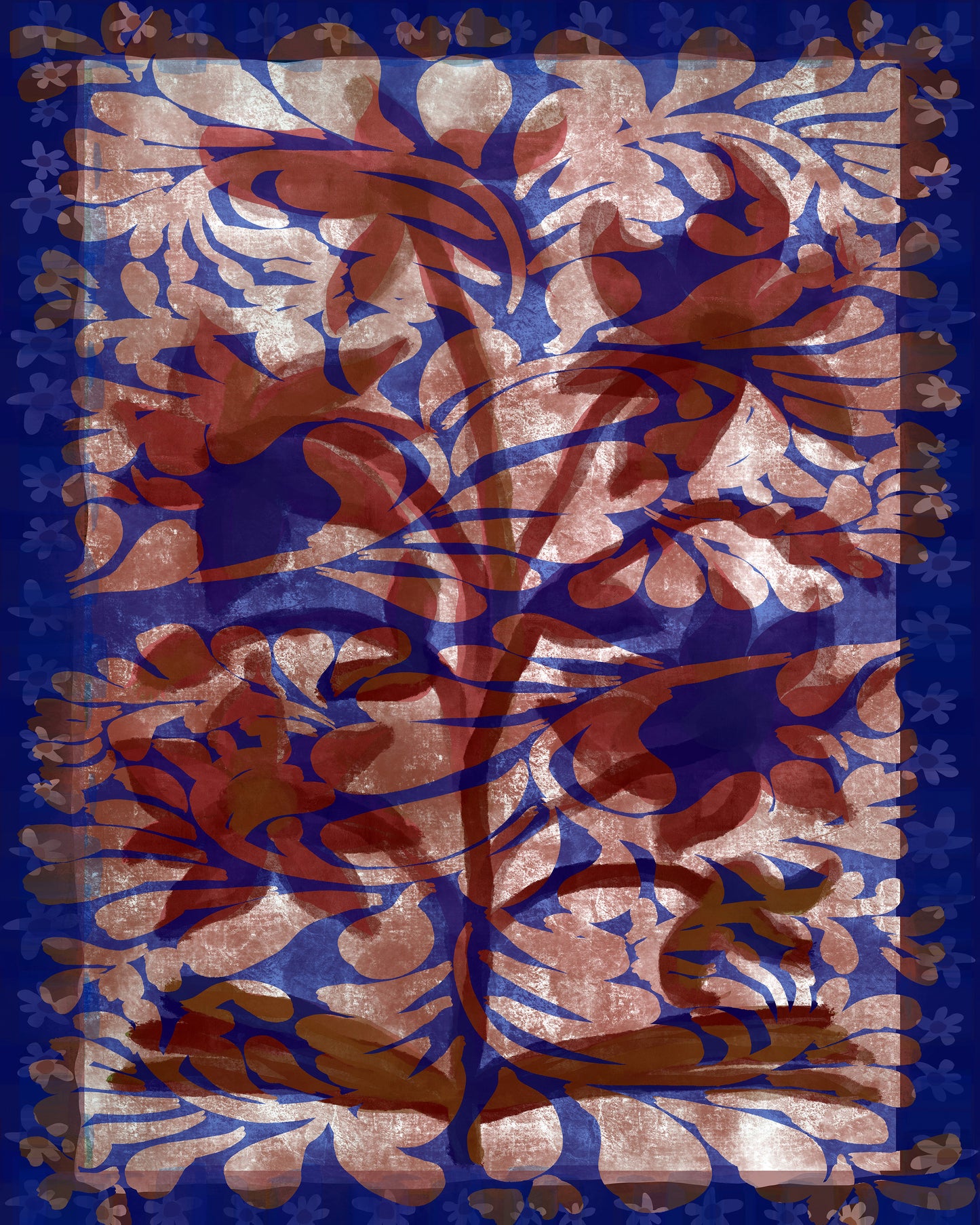 Indigo Vintage Floral Pattern