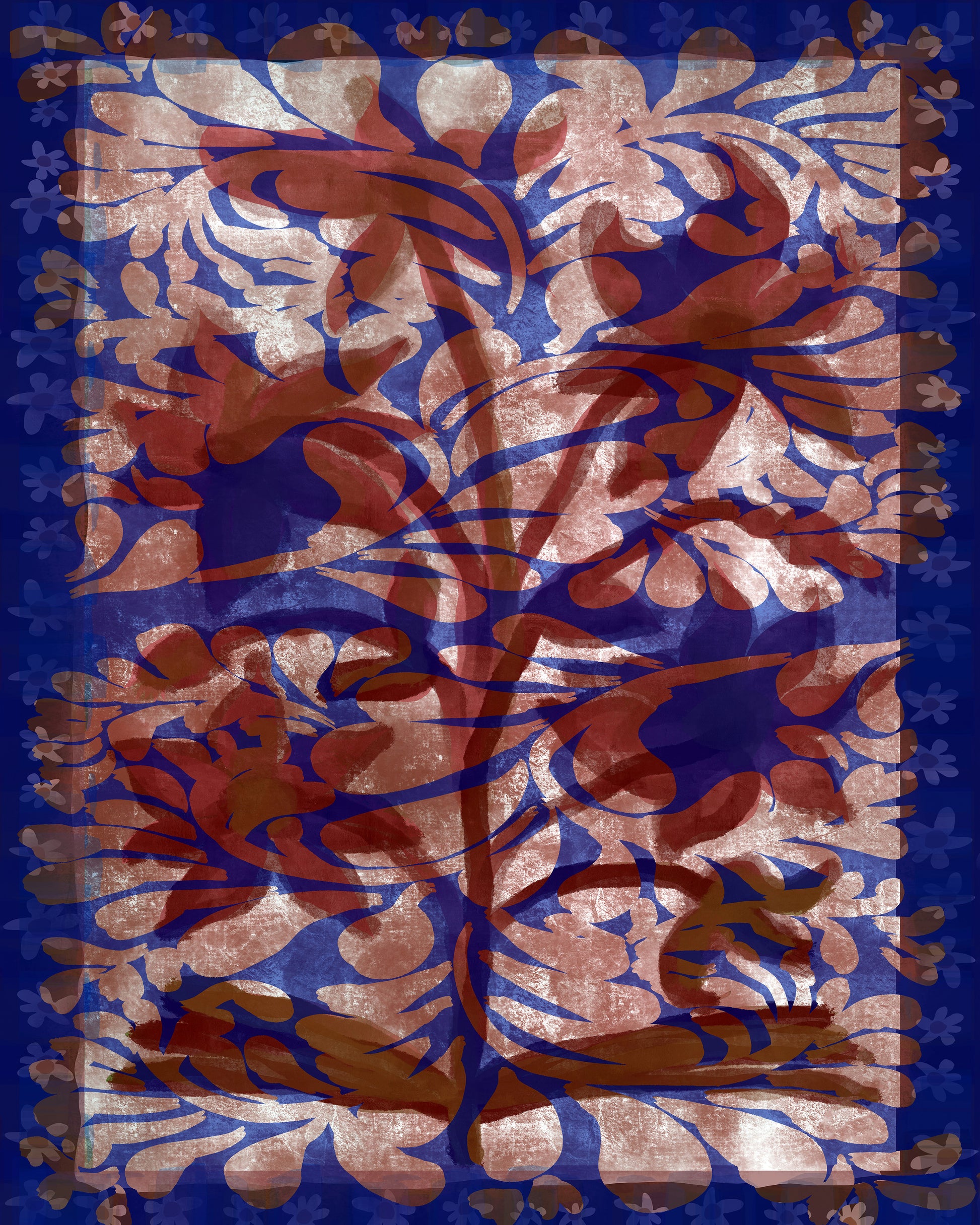 Indigo Vintage Floral Pattern