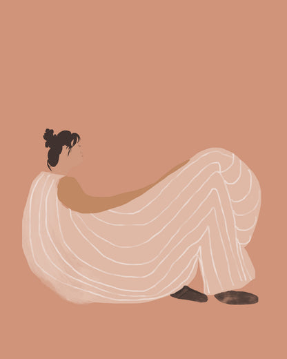 Minimal Seated Woman Silhouette
