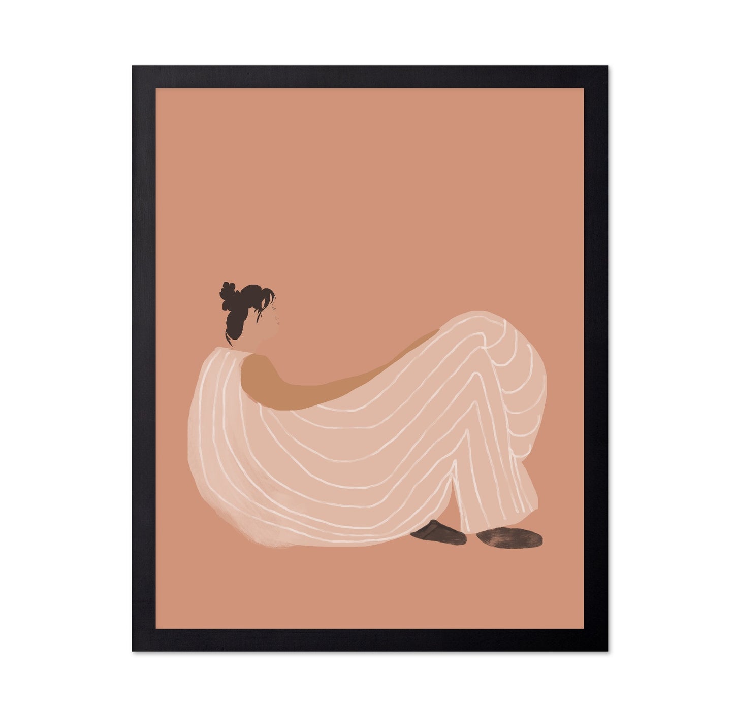 Minimal Seated Woman Silhouette