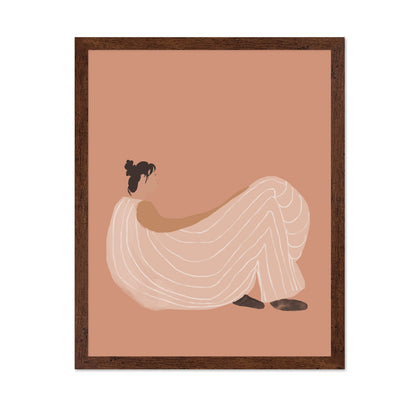 Minimal Seated Woman Silhouette