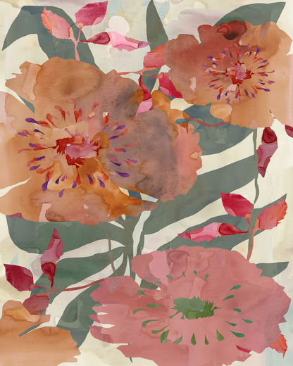 Warm Watercolor Floral Garden