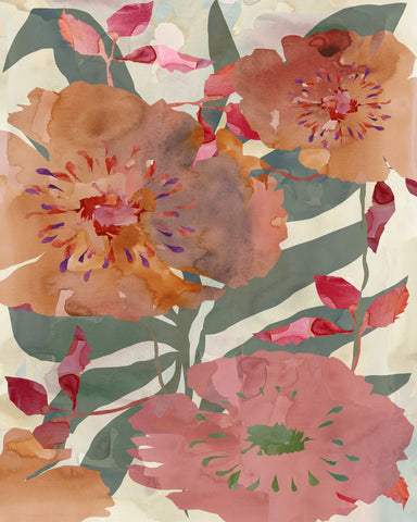 Warm Watercolor Floral Garden
