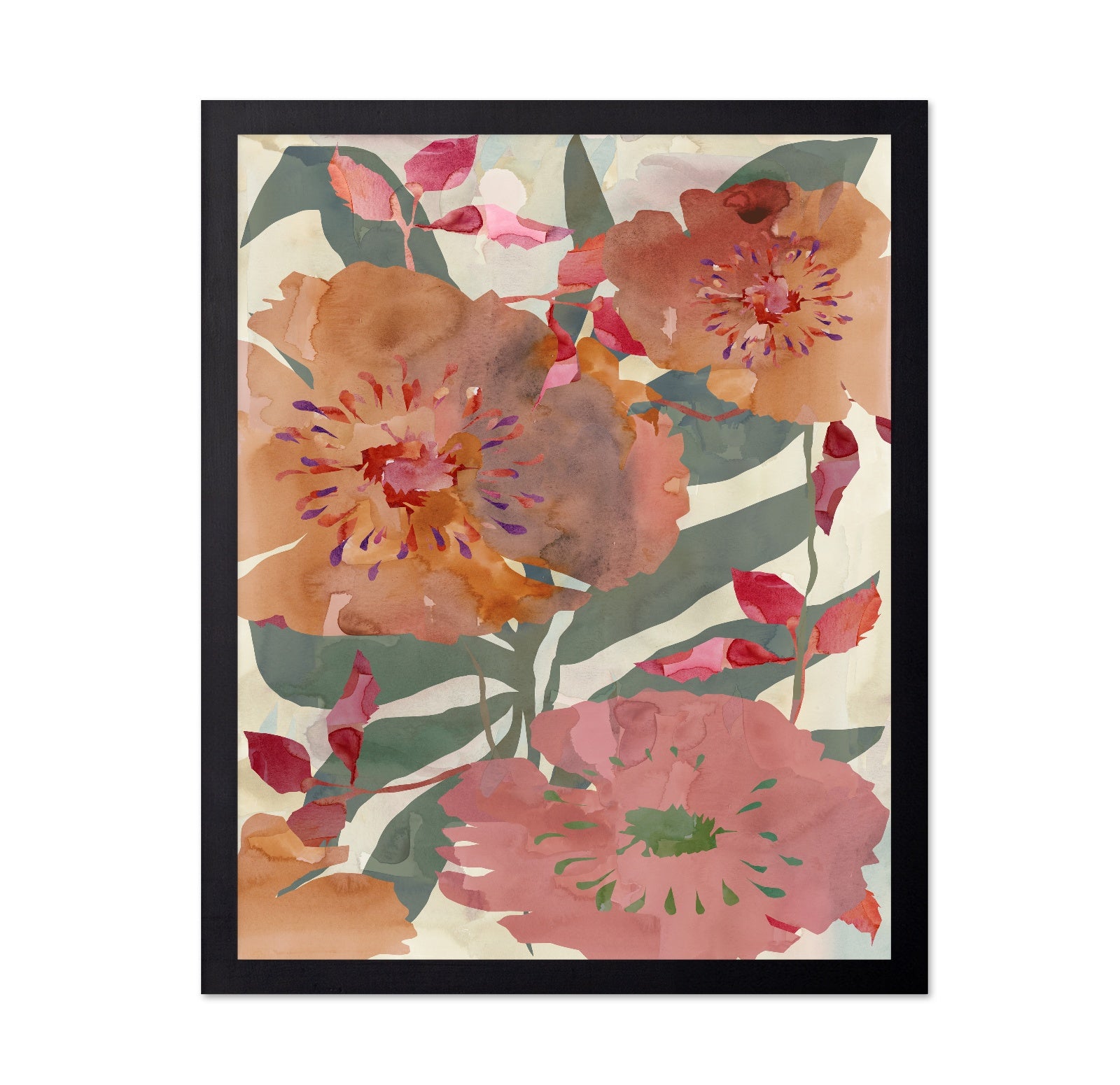 Warm Watercolor Floral Garden