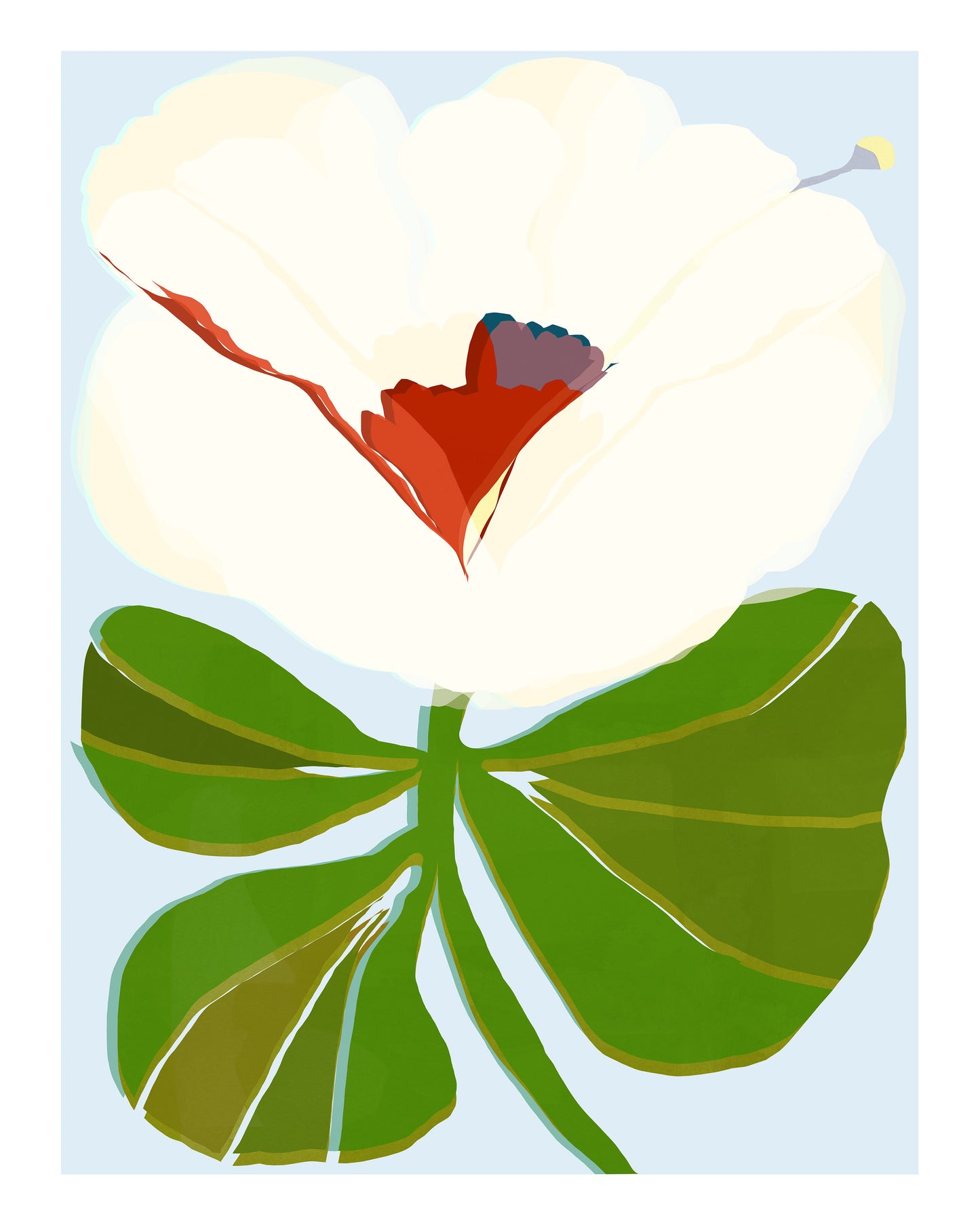 White Blossom Botanical Study
