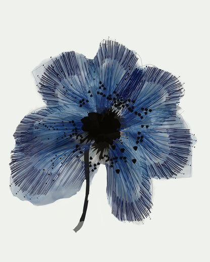 Blue Ink Flower Bloom
