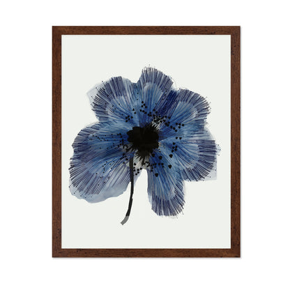Blue Ink Flower Bloom