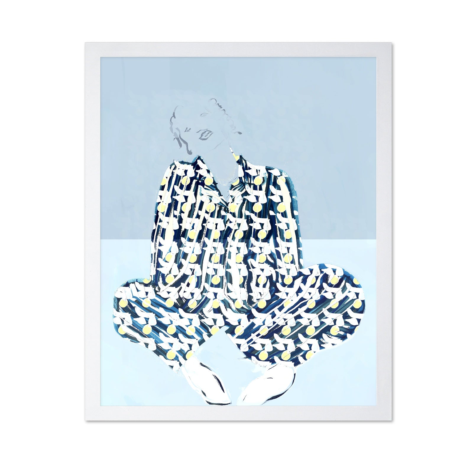 Blue Patterned Relaxed Figure