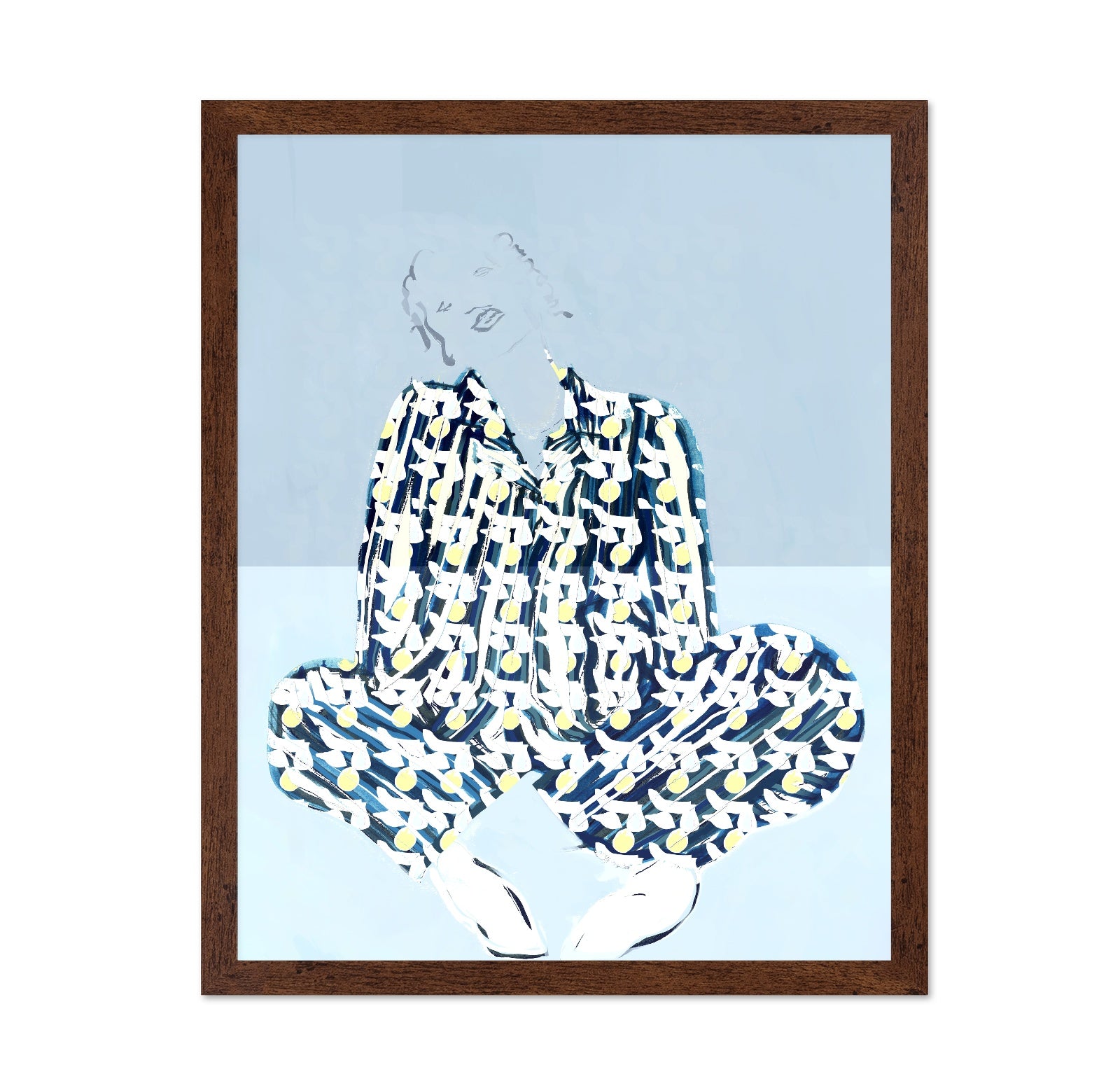 Blue Patterned Relaxed Figure