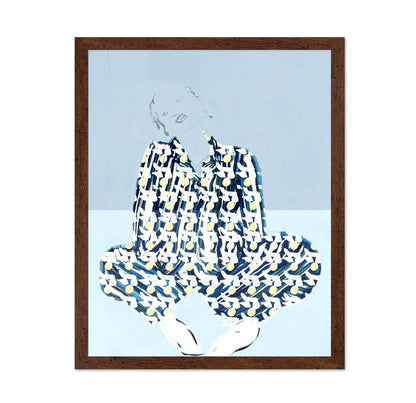 Blue Patterned Relaxed Figure
