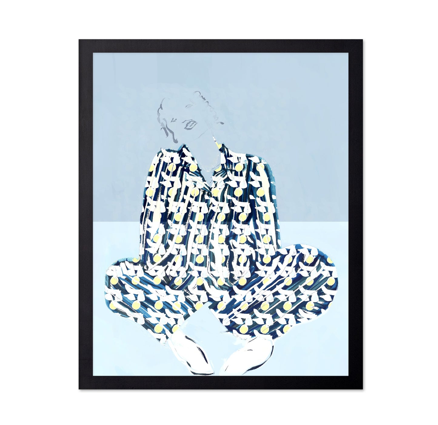 Blue Patterned Relaxed Figure
