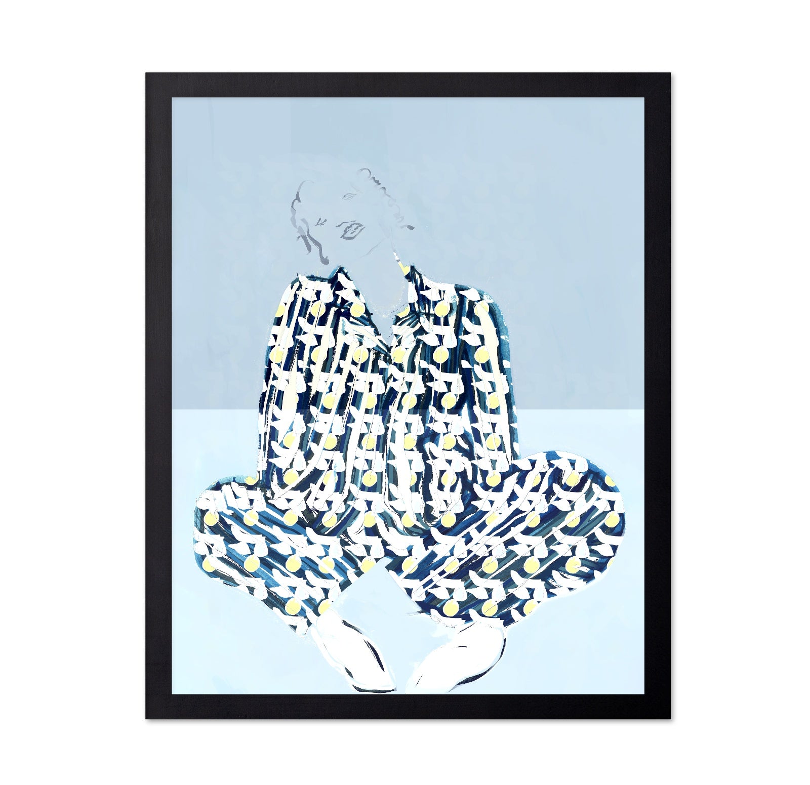 Blue Patterned Relaxed Figure