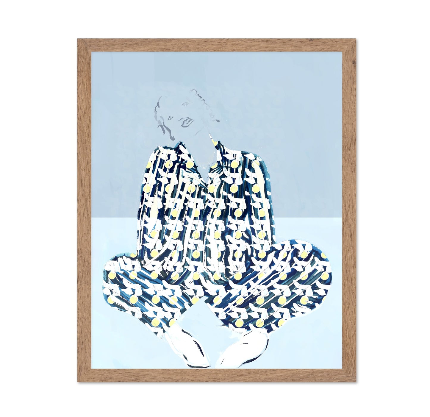 Blue Patterned Relaxed Figure