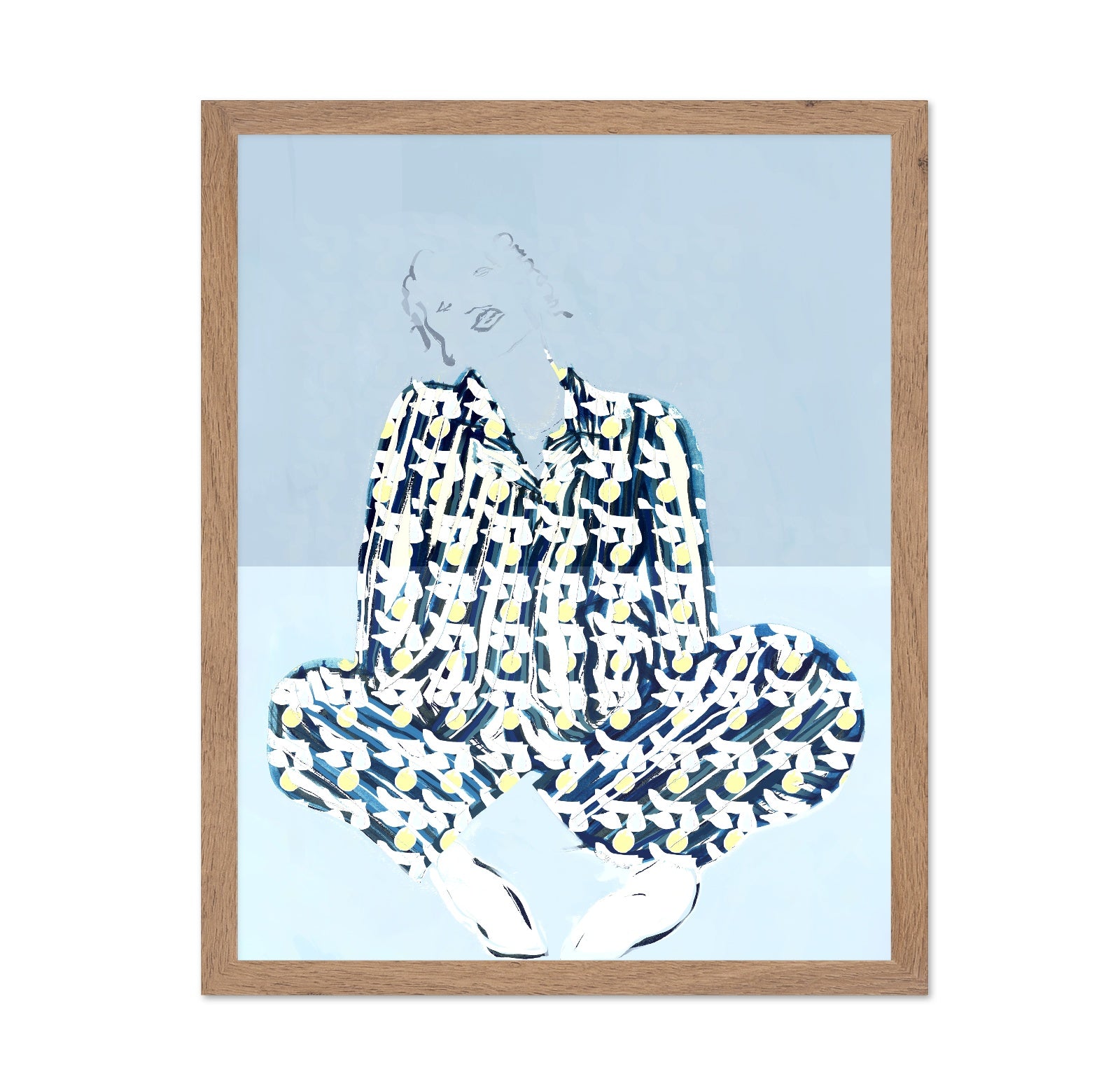 Blue Patterned Relaxed Figure