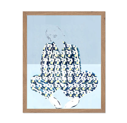 Blue Patterned Relaxed Figure