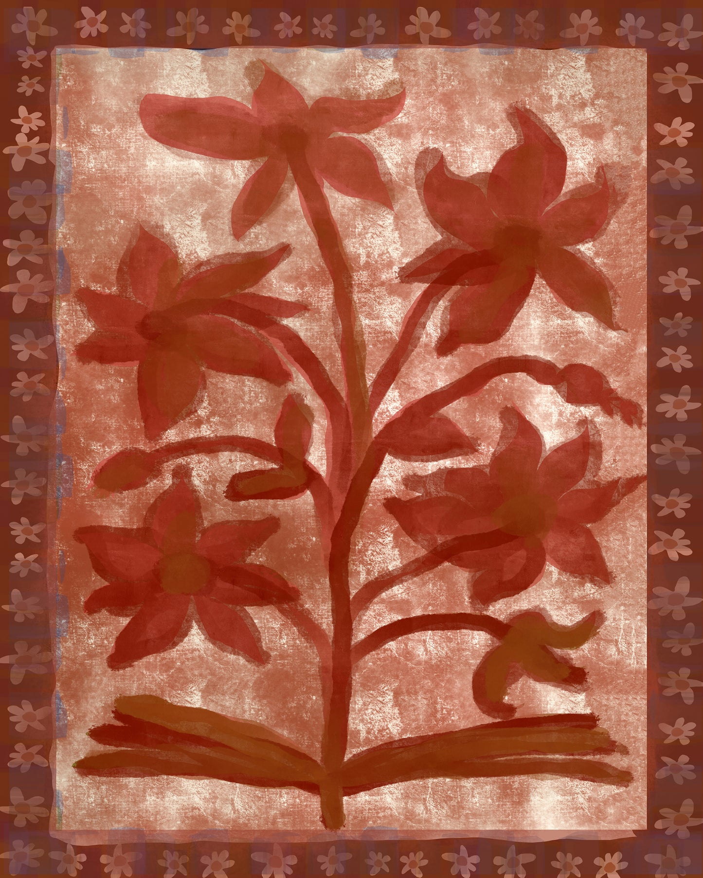 Rustic Red Floral Garden