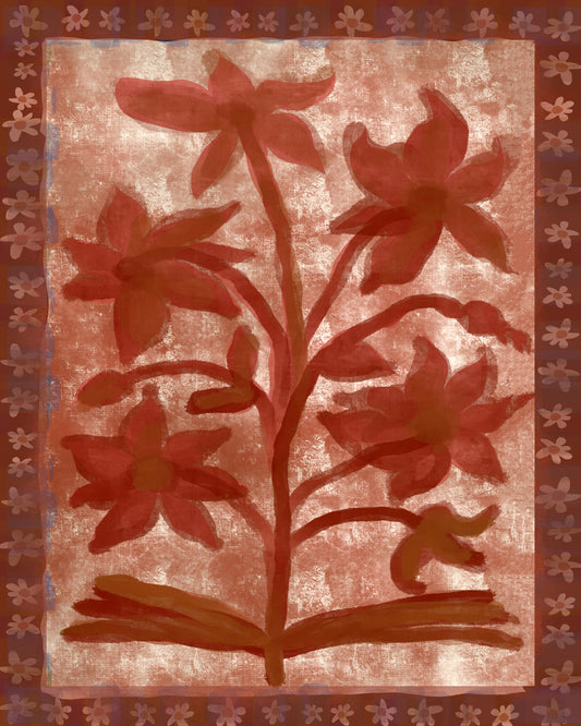 Rustic Red Floral Garden