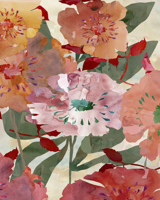 Watercolor Garden Blooms